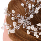 Elegant Rhinestone Pearls Hair Vine Side Comb Wedding Pageant Hair Jewelry - Aladdin Shoppers