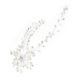 Maxbell Elegant Rhinestone Pearls Hair Vine Side Comb Wedding Pageant Hair Jewelry