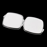 Fashion Womens 2Pcs Square Round Metal Folding Compact Travel Pocket Beauty Makeup Mirror Set - Aladdin Shoppers