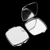 Fashion Womens 2Pcs Square Round Metal Folding Compact Travel Pocket Beauty Makeup Mirror Set - Aladdin Shoppers