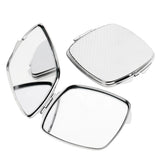 Fashion Womens 2Pcs Square Round Metal Folding Compact Travel Pocket Beauty Makeup Mirror Set - Aladdin Shoppers
