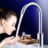 Faucet Sensor Bathroom Automatic Hands Touch Free Water Saving Electric Water Tap Basin Faucets - Aladdin Shoppers