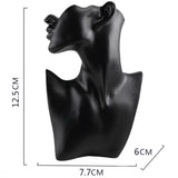 Female Fashion Jewelry Head Mannequin Bust Display, Resin Material, Black - Aladdin Shoppers