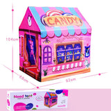 Foldable Sweet House Themed Tent Playhouse for Kids Indoor Outdoor Play, 36.6''L x 28''W x 40'' - Aladdin Shoppers