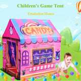 Foldable Sweet House Themed Tent Playhouse for Kids Indoor Outdoor Play, 36.6''L x 28''W x 40'' - Aladdin Shoppers