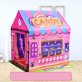 Foldable Sweet House Themed Tent Playhouse for Kids Indoor Outdoor Play, 36.6''L x 28''W x 40'' - Aladdin Shoppers