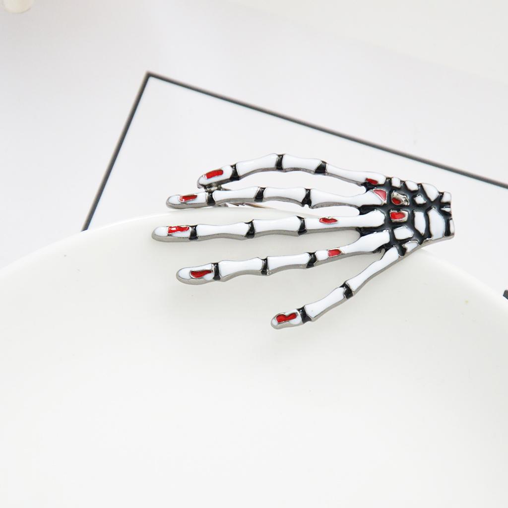 Halloween Jewelry Gifts Vintage Gothic Antique Silver Ghost Skeleton Hand Brooch Pin - Aladdin Shoppers