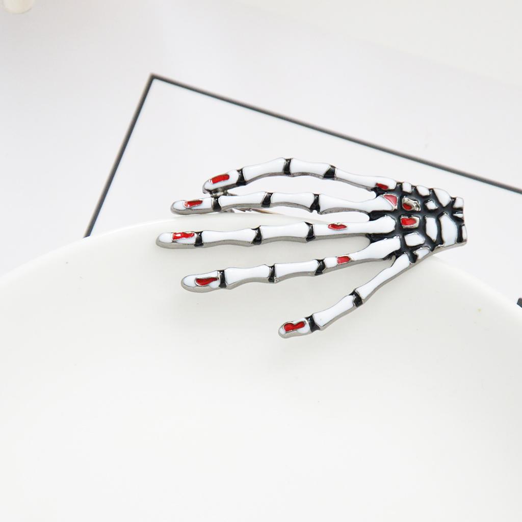 Halloween Jewelry Gifts Vintage Gothic Antique Silver Ghost Skeleton Hand Brooch Pin - Aladdin Shoppers