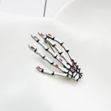 Halloween Jewelry Gifts Vintage Gothic Antique Silver Ghost Skeleton Hand Brooch Pin - Aladdin Shoppers