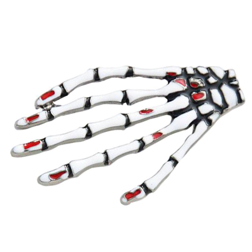 Halloween Jewelry Gifts Vintage Gothic Antique Silver Ghost Skeleton Hand Brooch Pin - Aladdin Shoppers