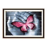 Handmade Diamond Embroidery, Butterfly in the Palm designs, Full Drill, Rhinestone, 5D, DIY Diamond Painting Kit ,Cross Stitch, Diamond Art Craft Painitng, Home Wall Decoration - Aladdin Shoppers
