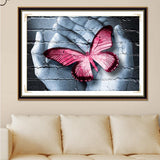Handmade Diamond Embroidery, Butterfly in the Palm designs, Full Drill, Rhinestone, 5D, DIY Diamond Painting Kit ,Cross Stitch, Diamond Art Craft Painitng, Home Wall Decoration - Aladdin Shoppers