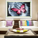 Handmade Diamond Embroidery, Butterfly in the Palm designs, Full Drill, Rhinestone, 5D, DIY Diamond Painting Kit ,Cross Stitch, Diamond Art Craft Painitng, Home Wall Decoration - Aladdin Shoppers