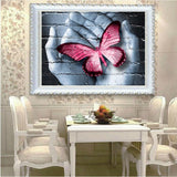 Handmade Diamond Embroidery, Butterfly in the Palm designs, Full Drill, Rhinestone, 5D, DIY Diamond Painting Kit ,Cross Stitch, Diamond Art Craft Painitng, Home Wall Decoration - Aladdin Shoppers