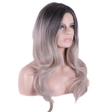 Heat Resistant Fiber Hair Dark Root Ombre Synthetic Lace Front Wig for Women - Aladdin Shoppers