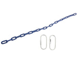 Heavy Duty Safety Iron Swing Link Chain Rope with 2 Clip Snap Hook Connectors Garden & Patio Swing Accessory 1.5M Blue - Aladdin Shoppers