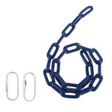 Heavy Duty Safety Iron Swing Link Chain Rope with 2 Clip Snap Hook Connectors Garden & Patio Swing Accessory 1.5M Blue - Aladdin Shoppers