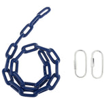 Heavy Duty Safety Iron Swing Link Chain Rope with 2 Clip Snap Hook Connectors Garden & Patio Swing Accessory 1.5M Blue - Aladdin Shoppers