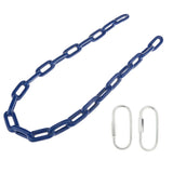 Heavy Duty Safety Iron Swing Link Chain Rope with 2 Clip Snap Hook Connectors Garden & Patio Swing Accessory 1.5M Blue - Aladdin Shoppers