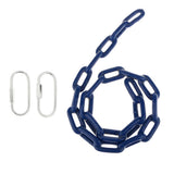 Heavy Duty Safety Iron Swing Link Chain Rope with 2 Clip Snap Hook Connectors Garden & Patio Swing Accessory 1.5M Blue - Aladdin Shoppers