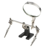 Helping Hands Magnifier Glass Stand with Auxiliary Alligator Clips – 5x Magnifying Lens for Soldering Jewelry Crafting Repair Tool - Aladdin Shoppers