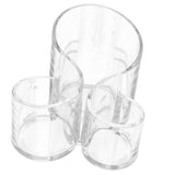 High Quality 3 Sections Large Wavy Acrylic Makeup Brush and Cosmetic Organizer Holder - Aladdin Shoppers