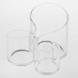 High Quality 3 Sections Large Wavy Acrylic Makeup Brush and Cosmetic Organizer Holder - Aladdin Shoppers