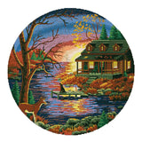 Maxbell Stamped Cross Stitch Kits 11 Count - Beautiful Sunset Pattern 59x59cm