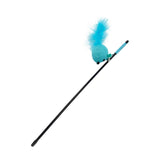 Maxbell Cat Teaser Wand Toy Playing Dog Training Puppy Interactive Cat Feather Toys Blue