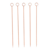 Max 5Pcs/set Stainless steel Cocktail Picks Cocktail Fruit Sticks Bar Tools Circle-Rose Gold