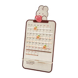 Maxbell Cute Perpetual Calendar Educational Montessori Reusable Mini Desk Calendar Obedient Rabbit