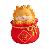 Maxbell Cartoon Chinese Dragon Statue Money Pot Tabletop Sculpture for Desktop Decor Style B
