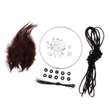 Max Dream Catcher DIY Material kits Iron loop ,suede cord ,feather,Beads Brown