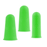 Maxbell 3x Finger Thumb Cots Non Slip Gloves Finger Sleeves Fingertip Cover Silicone green