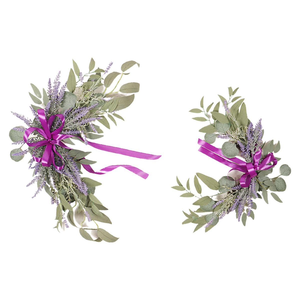 Maxbell 2 Pieces Wedding Arch Flowers Fake Flowers Greenery for Front Door Ornament Lavender