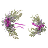 Maxbell 2 Pieces Wedding Arch Flowers Fake Flowers Greenery for Front Door Ornament Lavender