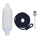 Maxbell Boat Bumpers Shield Protection with Inflatable Needles Sailboats Marine Dock White Black Rope