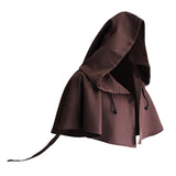 Maxbell Halloween Cloak Cowl Cosplay Witch Cape Medieval for Unisex Adults Women Men Coffee