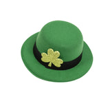 Maxbell Hat Shaped Hair Clip St Patrick's Day Barrettes Girls Teens Shamrock Dark Green