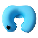 Max U Shaped Inflatable Pillow Travel Support Cushion Sky Blue