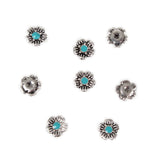 Maxbell 100Pcs 3D Nail Art Decoration Retro Alloy Flower Jewelry Glitter Rhinestones DIY Decorations