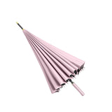 Maxbell 24 Ribs Straight Handle Umbrella Large Auto Open for Outdoor Fishing Travel Pink