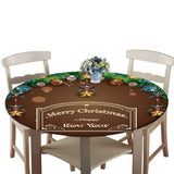 Max 48'' Round Table Cover Tablecloth Oil-Proof & Waterproof Happy Ero Christmas