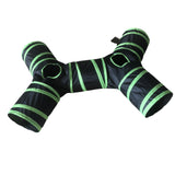 Maxbell Cat Tunnels Tube Collapsible Interactive Toys Play for Rabbit Kitten Pet Green