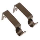 Max Set of 2Pcs Adjustable Metal Curtain Pole Rod Wall Bracket Hook Holder Brown