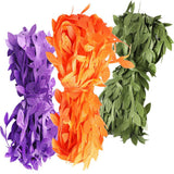 Max 30 Meters Artificial Fabric Leaf Garland Ribbon Trims Purple Green Orange