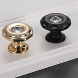 Max Maxb Round Door Handle Pull Cabinet Knobs Black Silver Brushed #1 Black