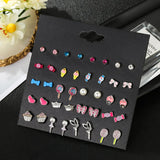 Maxbell 20 Pairs Kids Girls Fashion Stud Earrings Set Jewelry