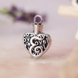 Maxbell Stainless Steel Cremation Pendants for Ashes Pet Urn Hollow Hear Silver Tone