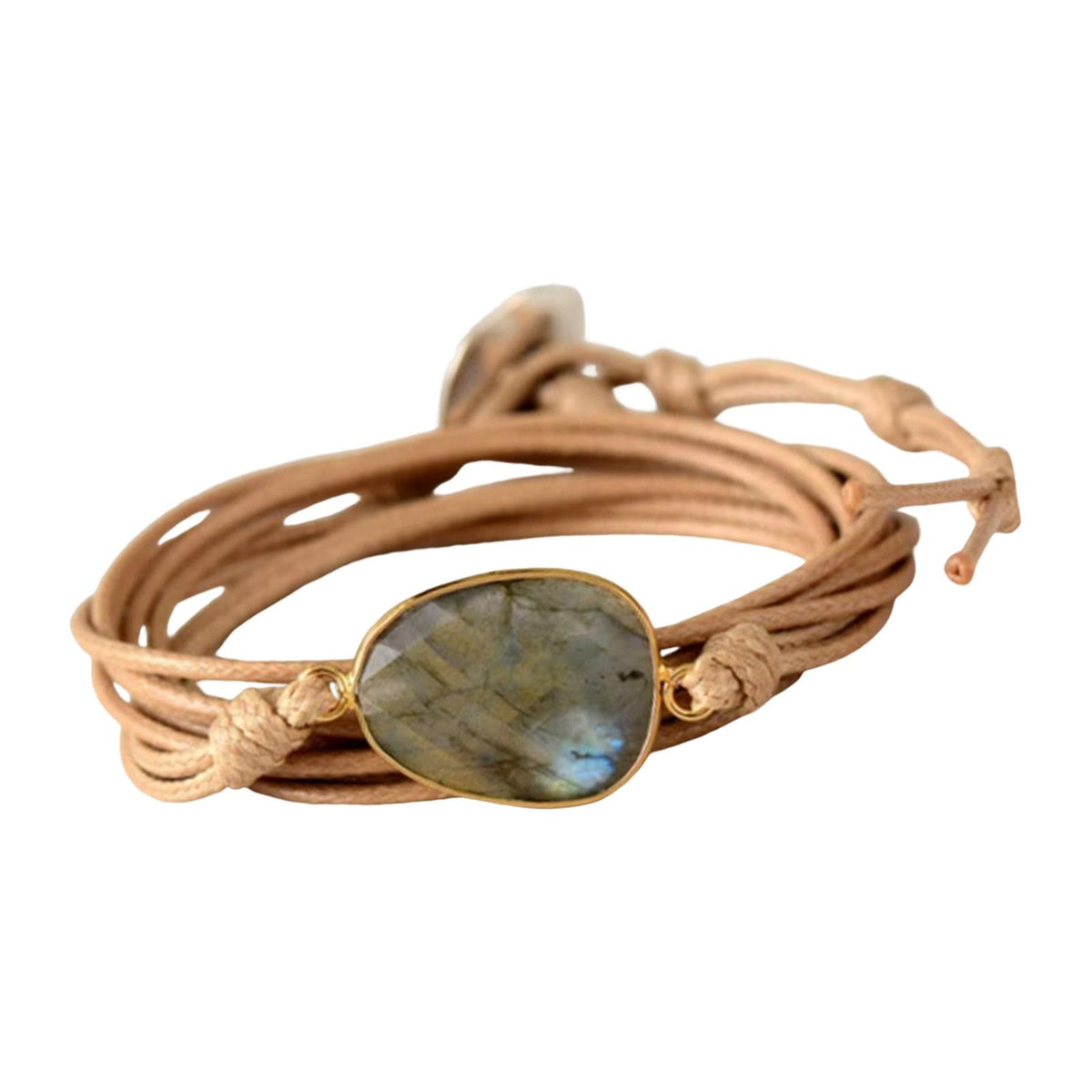 Maxbell Ethnic Rope Wrap Bracelet Multilayer Men and Women Handmade Comfortable Beige